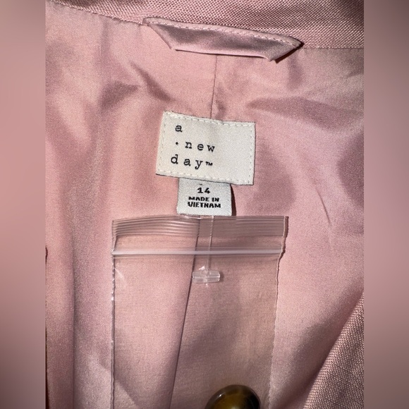 A New Day (Target) NWT Blazer Jacket Pink Linen Business Casual Chic Women’s 14 - Picture 2 of 16
